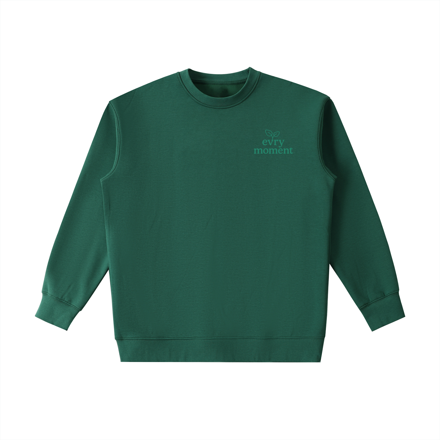 "seasons" green heavyweight crewneck