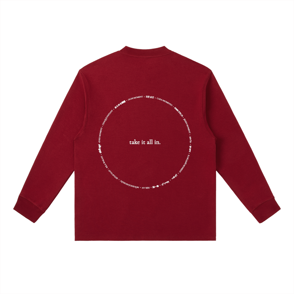 "take it all in" long sleeve shirt