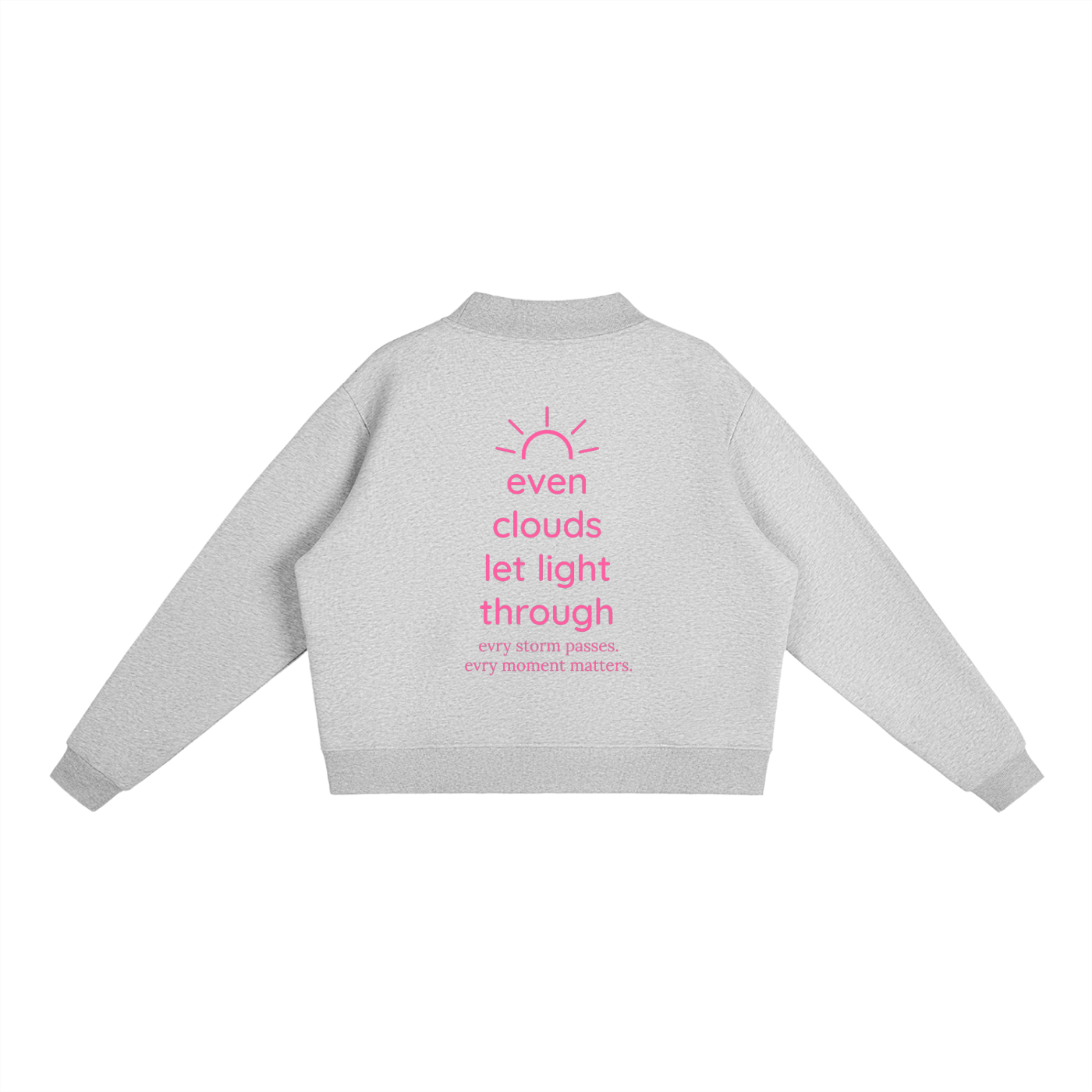 clouds gray fleece mockneck