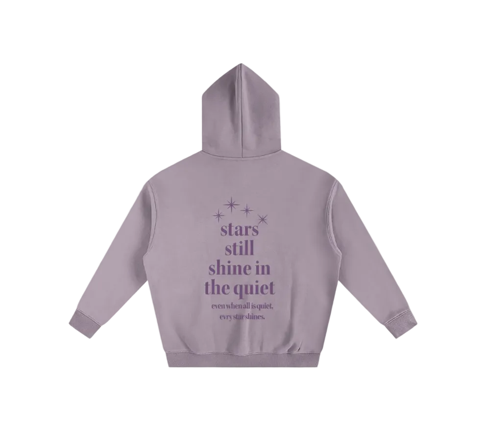 stars purple oversized fleeced hoodie