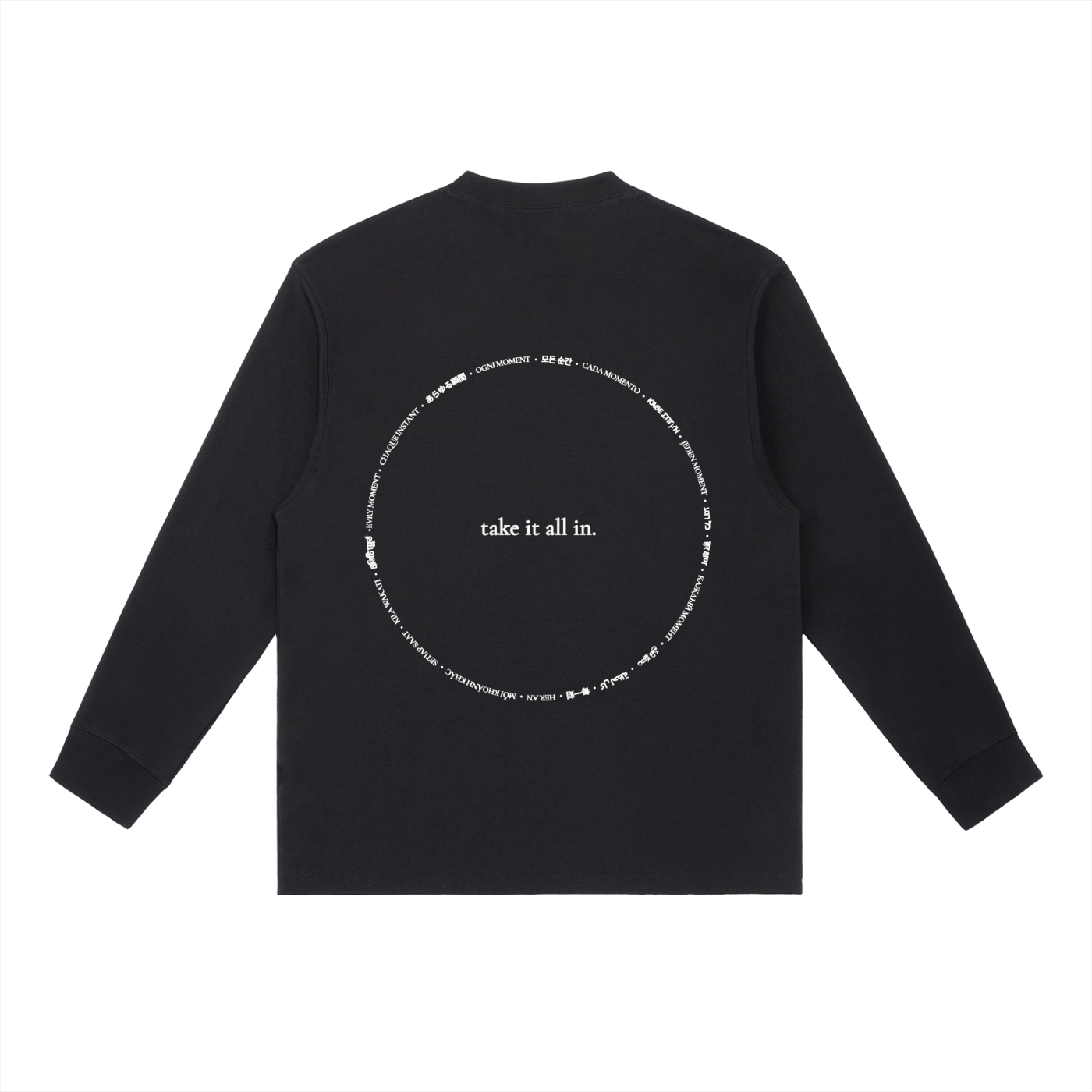"take it all in" long sleeve shirt