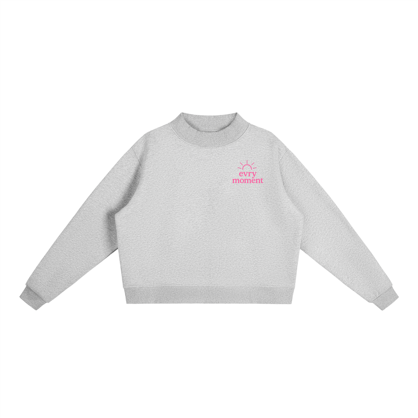 clouds gray fleece mockneck
