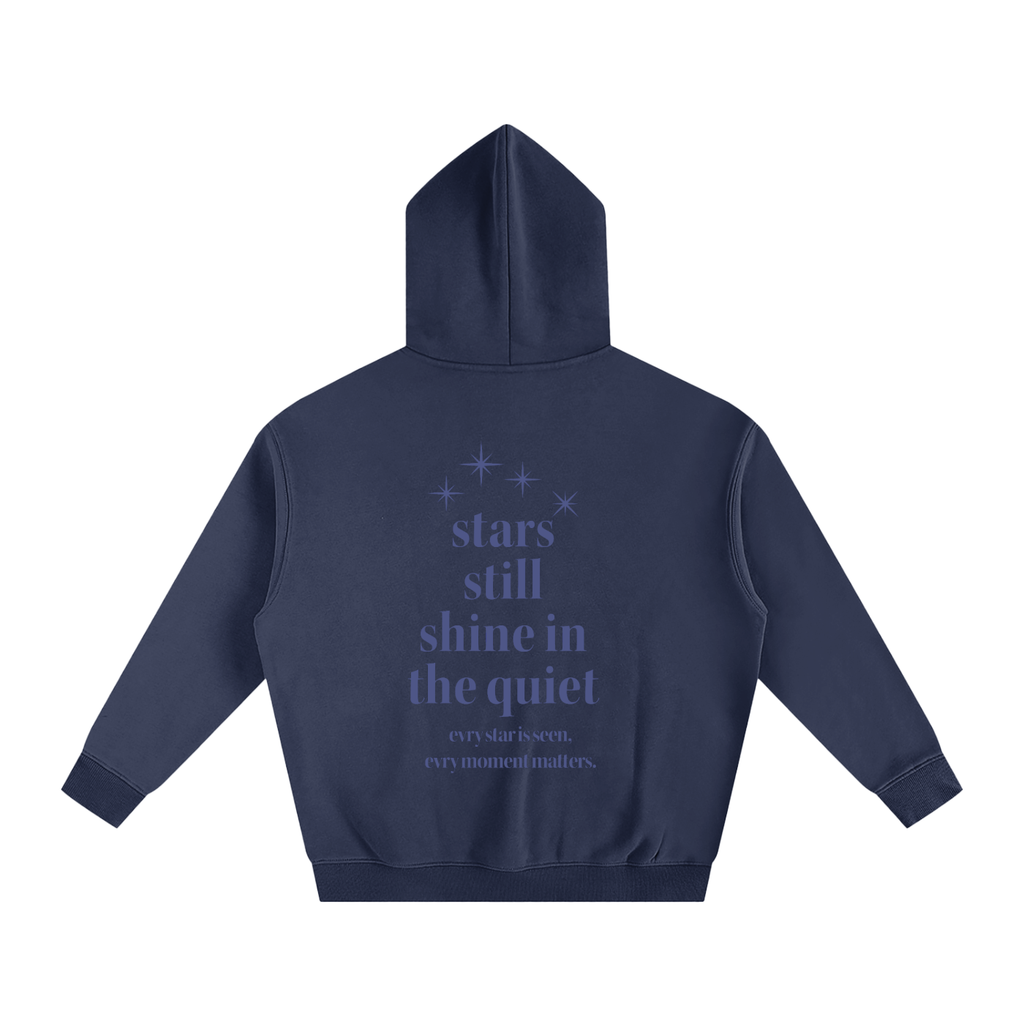 stars navy oversized fleece hoodie