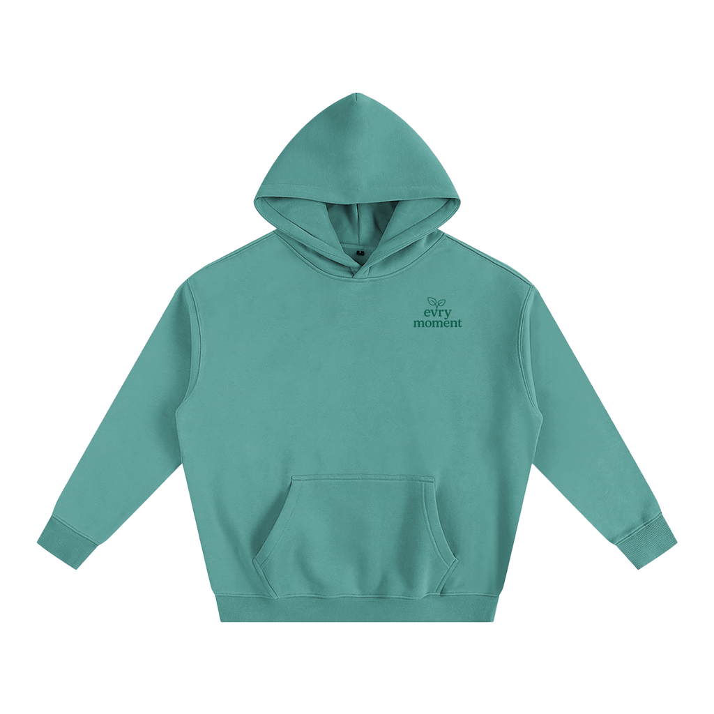 "seasons" green oversized fleece hoodie